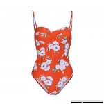 LOMONER Women Swimsuit Summer Leaf Zipper Sexy Swimwear Beachwear Siamese Bikini Red 01 B07NQ92LBT